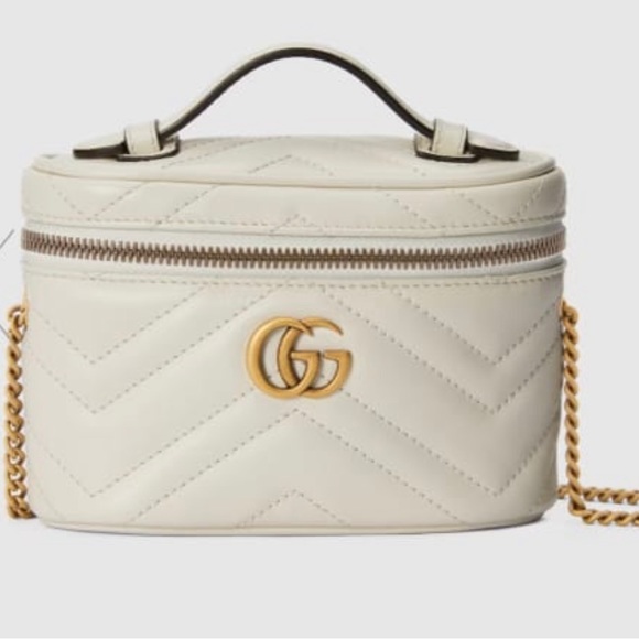 Gucci GG MARMONT MINI TOP HANDLE BAG Backpack BeigeLeather/Mini Backpack/Bag - Picture 1 of 15